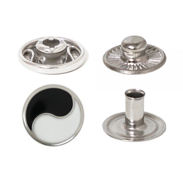 Spring Snap Button with Coin Type Double Epoxy Cap